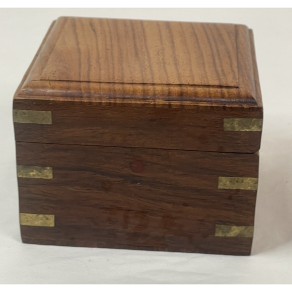 Vintage Pier 1 Nautical Floating Compass In Wooden Box Brass Dovetail Corners - Picture 5 of 8